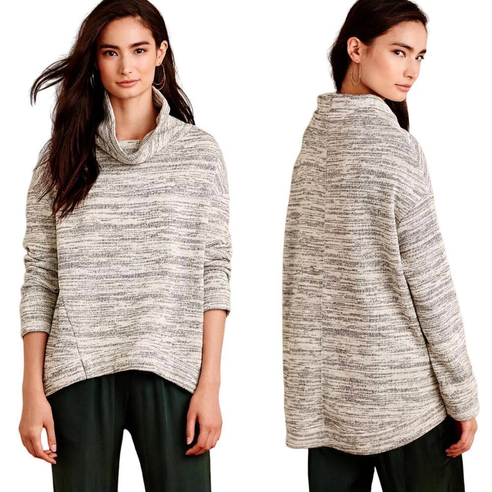 Anthropologie Saturday Sunday Oversized Spacedye Sweatshirt in Lavender Gray